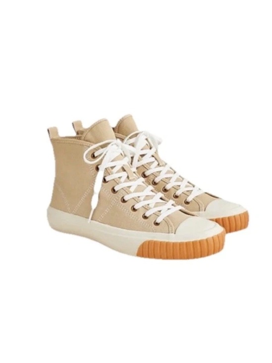 Shoes - J.CREW Classic High-Top Sneakers Desert Sand Canvas Lace Up Casual Women's 10